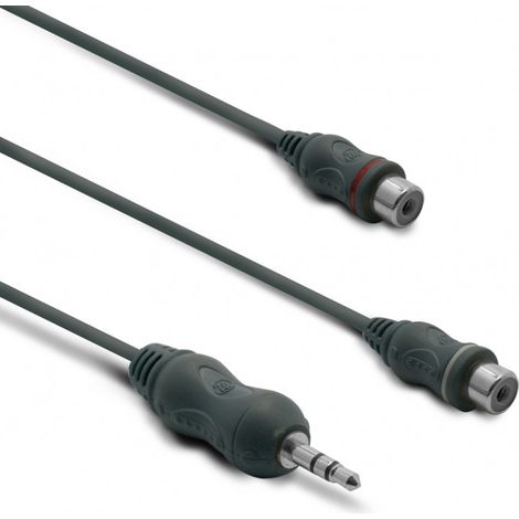Adaptateur jack stéréo 3,5 mm fem./2 RCA fem 0,1 m (1/2)