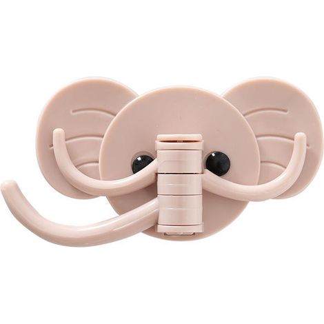 Niedliche und kreative selbstklebende Elefantenhaken zur Wandmontage, robust und multifunktional, für die Küche, keine Nägel erforderlich - 10er-Pack (Farbe: rosa)