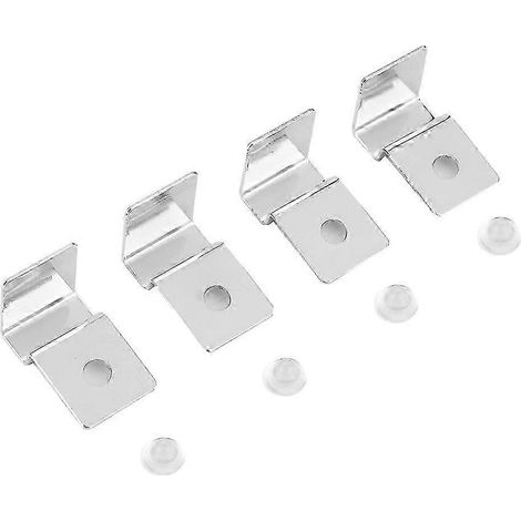 Supports pour couvercles en verre d'aquarium, 4 unités, acier inoxydable, 12 mm d'épaisseur, installation sécurisée sans cadre.-AquaForge (1/5)
