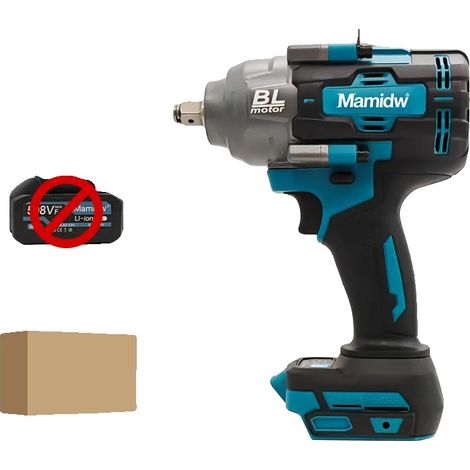 Llave de impacto, alto par, funcionamiento inalámbrico, sin batería, sin enchufe. (1/2)