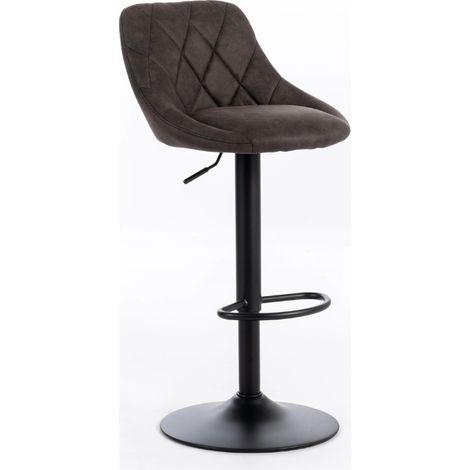 Luca, Set di 2 Sgabelli regolabili in microfibra Grigio scuro (45cm X 50cm H. 84/100cm) (1/5)
