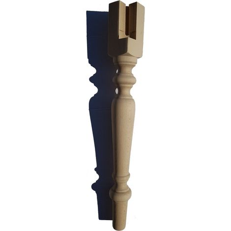 Gambe tavolo 1 pezzo in legno di faggio grezzo mm ø 90 x h 750 mod marta dimensione disponibile: con scasso e vitoni (1/2)