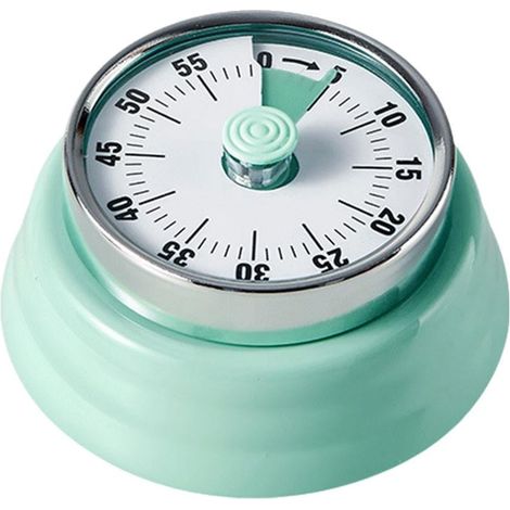 Mechanischer Edelstahl-Timer, der eine präzise Zeitmessung gewährleistet und sich für Küchen, Labore und Sport eignet (mintgrün).