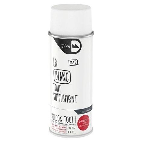 Peinture aérosol relook tout MAISON DECO blanc mat 0.400 L (1/3)