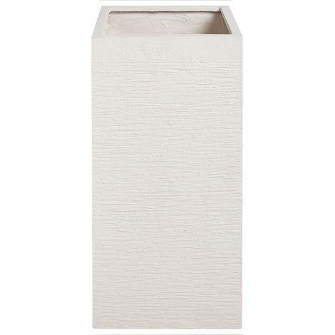 Maceta alta de arcilla para jardín 33 x 33 x 70 cm resistente a los rayos UV beige claro Dion (1/5)
