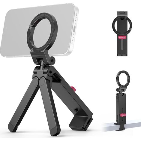 MA88 Trépied Magnétique pour Téléphone, 4in1 Mini Perche à Selfie, Support Rotation à 360°, Compatible avec iPhone 17 16 15 14 13 12 MagSafe, Maglock Tripod Portable en Forme de Mousqueton (1/5)
