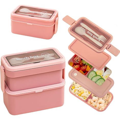 1 Boîte Bento, Compartiments, 1500ml, PP, Couvercle Silicone, Adulte Enfant (1/5)