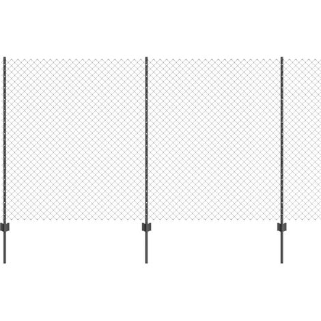 Maison Exclusive - Kettenzaun mit Pfosten 10 x 1,4 m (B x H)