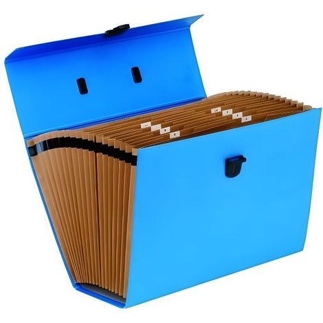 Trieur Accordéon - FELLOWES - 9352201 - Bleu - 368x125x260 mm - Idéal pour documents (1/3)