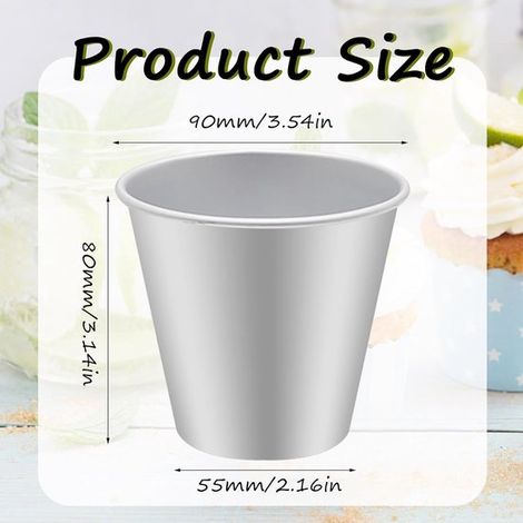 6-teiliges Puddingform-Set Karamellpuddingform Aluminium-Backform Muffinform Cupcake-Form Antihaft-Souffl form Geeignet für Muffins Cupcakes usw 9 (1/4)