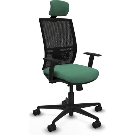 Sedia Ufficio con Poggiatesta Yunquera traslack Piqueras y Crespo 1D036N2 Verde Smeraldo (1/5)