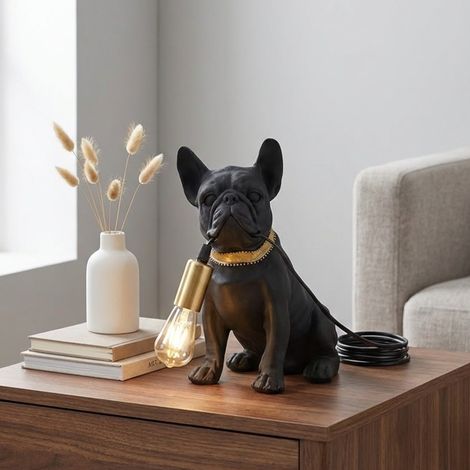 Urban Frenchie Holding Bulb Table Lamp