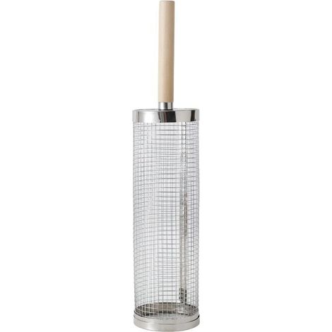 Grillkorb aus Edelstahl, Grillbesteck mit Klappgriff - Ideal zum Campen oder Grillen im Garten (1-teilig, inklusive einer 20 cm langen Gabel und einem 10 cm langen Haken)