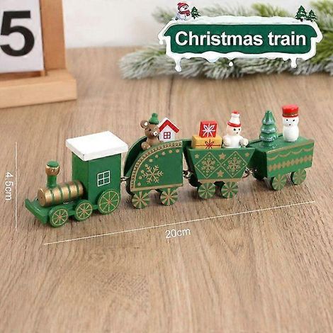 Train de Noël en bois, décorations de Noël pour la maison, ornement de sapin de Noël, cadeau pour enfants, bonne année, Style14 (1/5)