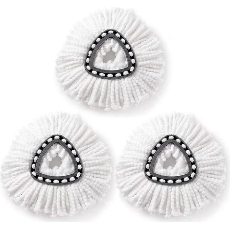 Têtes de rechange en microfibre pour balai à franges, lot de 3 - Compatibles avec les balais à franges rotatifs Vileda / O-Cedar - Recharges pour balai à franges (1/5)
