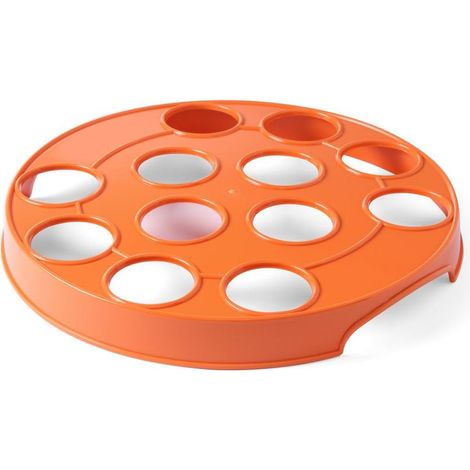 Porte-verres à bière, support type plateau rond pour 12 verres avec trous de 55 mm, ABS, ⌀315x(H) 35mm, orange (1/3)