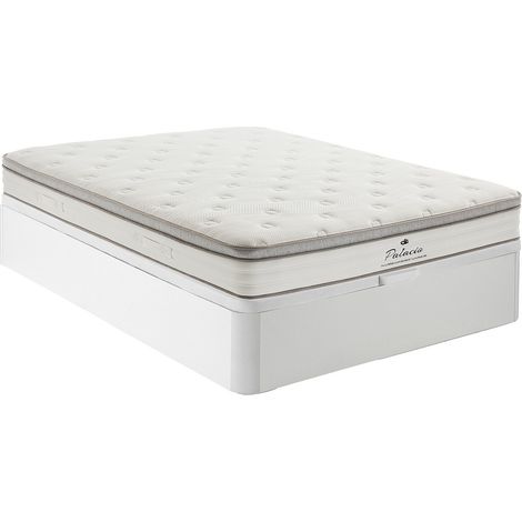 Set 140 x 190 cm rete contenitore bianco + materasso a molle insacchettate 7 zone accoglienza TPE sp. 28cm - ONEBIA di PALACIO