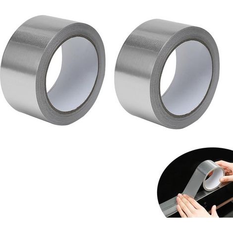Ruban adhésif en aluminium, 2 rouleaux. Ruban métallique résistant à la chaleur et à l'eau, épaisseur 0,1 mm. Joint isolant. Ruban d'étanchéité anti-moisissures. Hydrofuge. (1/5)