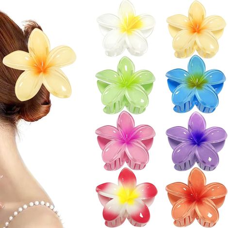 Lot de 8 pinces à cheveux fleur antidérapantes, colorées, pour femme et fille, cheveux épais ou fins. (1/5)