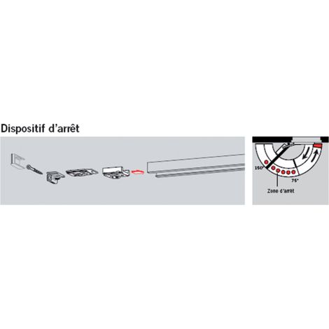 Arrêt mécanique pour coulisse GN DORMAKABA – Force de fermeture 1154 – Réversible droite/gauche – Design cubique – Pour porte coupe-feu – Vestel (1/10)