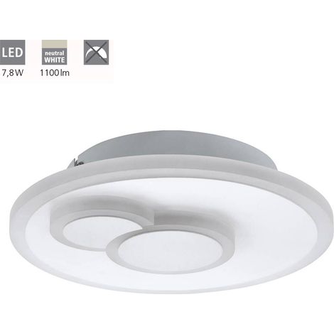 Plafoniera Moderna Cadegal Acciaio Bianco Luce Led Integrato 7,8W Ip20 (1/2)