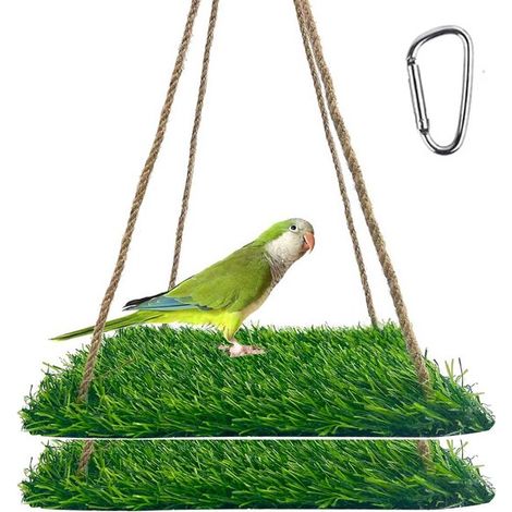 Tapis de balançoire rond en 2 parties pour oiseaux, balançoire pour perroquet, hamac rond, jouet hamac, hamac balançoire pour reptiles, hamac pour dragons barbus (1/5)