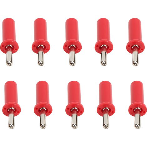 Lot de 10 fiches bananes 4mm à fente croisée, plaquées or, laiton, type soudure pour câble d'enceinte rouge (1/5)