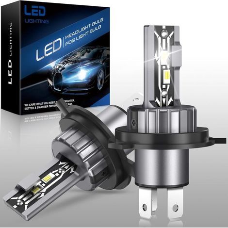 Ampoule H4 LED,20W 6000K 12V Blanc Froid,ampoule led H4 IP68 étanche,H4 Lampadine per Fari Auto,Ampoules Auto de Rechange Pour Lampes Halogènes et Kit Xénon, 2 Ampoules (1/4)