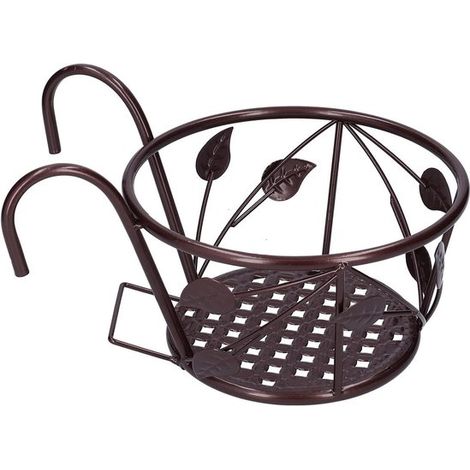 Hängender Pflanzenständer – Balkonpflanzenständer – Dekorative Pflanzen – Verstärktes Eisen – 30 x 24 x 17 cm – Bronze (1/5)