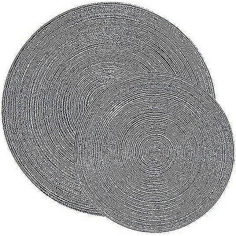 Dessous de plat en coton tissé à la main, antidérapant, bleu, lot de 2 (ad716) (1/3)