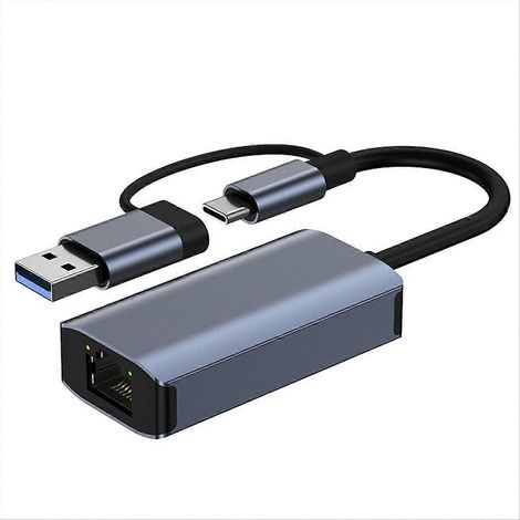 Adaptateur Ethernet Gigabit USB Type-C 1000 Mbps RJ45 pour ordinateur portable, disque dur et console de jeux (1/5)