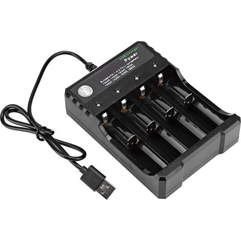 Chargeur intelligent USB 4 emplacements universel pour piles rechargeables 18650 (1/5)