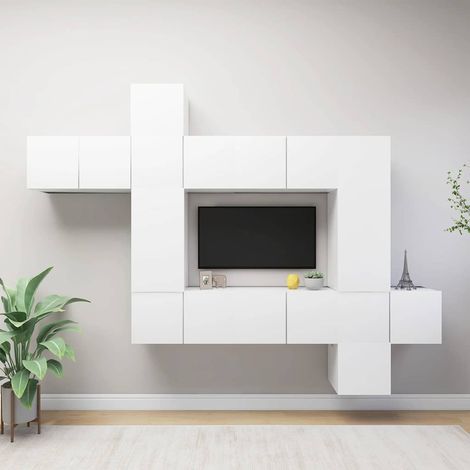 10-tlg. TV-Schrank-Set Weiß Holzwerkstoff (1/5)