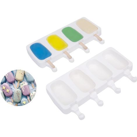Eisformen für Eiscreme, Desserts, gefrorene Leckereien, hausgemachtes Eis für Kinder und Erwachsene, 26 x 14,5 cm, 2 Stück (1/5)