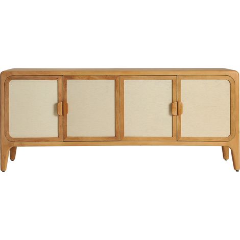 Buffet scandinave en bois de manguier - brun et beige (1/4)