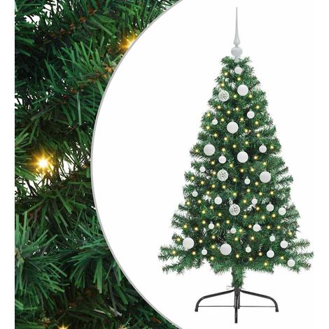 Sapin de Noël，Arbre de Noël artificiel pré-éclairé Vert 120 cm PVC CFW58854 (1/5)