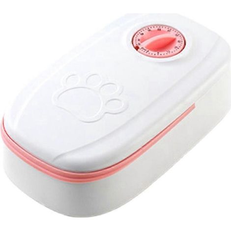 Distributeur automatique de croquettes pour chien avec minuterie rose (1/5)