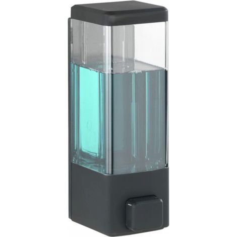 Distributeur de savon à pression manuelle, noir, 5,87,518,3cm, distributeur de savon pour les mains mural pour salle de bain. (1/5)