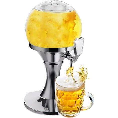Fontaine à Bière - CELLUSTOP - Distributeur Réfrigéré 3,5L - Bac à Glaçons Amovible - Design Élégant