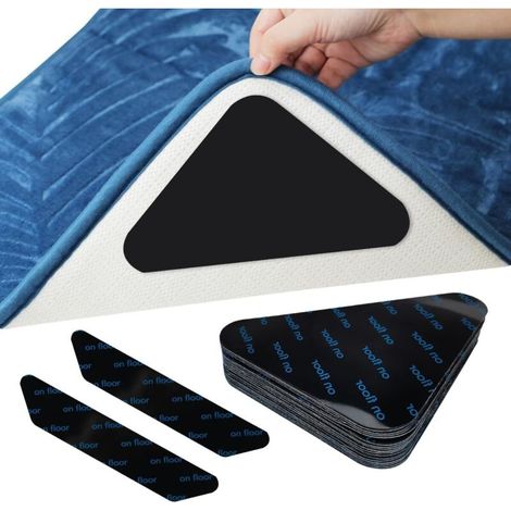 Anti Derapant Tapis 18 Pcs, sous Tapis Antidérapant Triangulaires et Trapézoïdaux, Antidérapant Tapis Réutilisable pour Tous lestypes et Tailles de Tapis