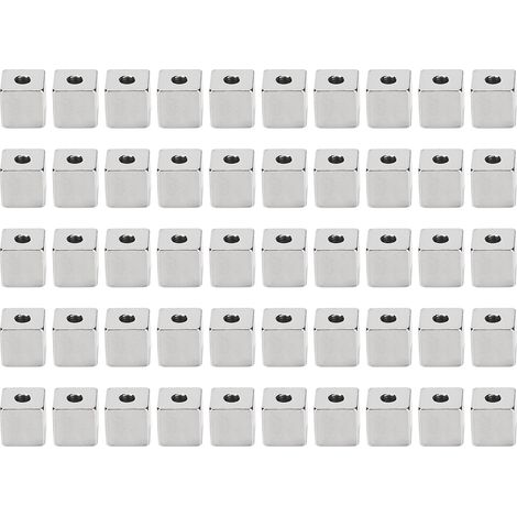 50Pcs Stainless Steel Spacer Beads Square DIY Necklace Jewelry Making Accessories 6x6x2mm (1/5)