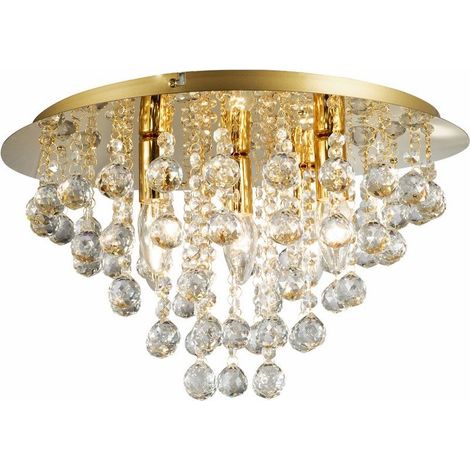 Plafoniera glamour London Crystal oro 46cm 5xE14 Reality