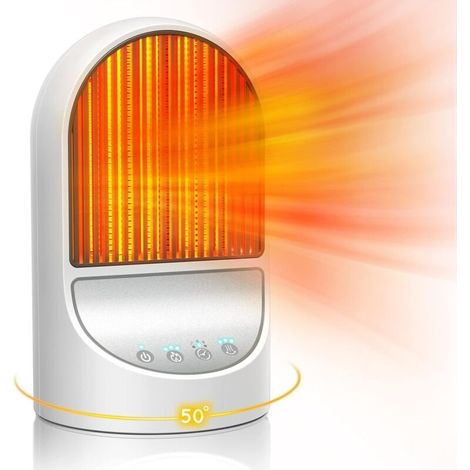 Chauffage d'appoint à économie d'énergie, Oscillation Chauffage Soufflant avec 3 modes Radiateur Electrique pour Salle de bain, Chambre, Salon [Classe énergétique B] (1/4)