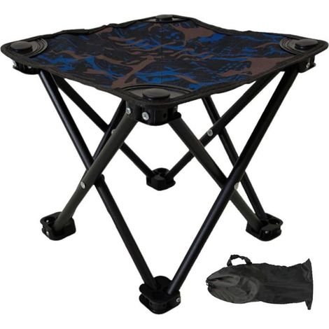 Chaise pliante d'extérieur pour le camping Tabouret robuste avec sac de rangement, idéal pour la plage, la pêche, la randonnée et le sport (1/5)