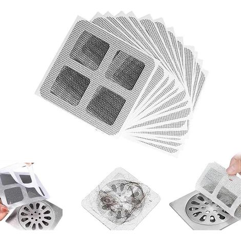 Autocollants jetables améliorés pour siphon de sol, 10 x 10 cm, grilles de protection pour siphon de douche, filtres pour siphon de sol. (1/5)