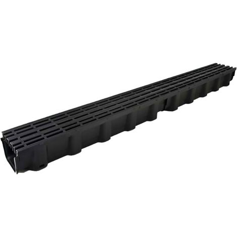 Caniveau de douche en polypropylène 100 cm – Largeur 11,4 cm – Hauteur 8 cm – Diamètre de raccordement 110 mm – Classe A15 (1/2)