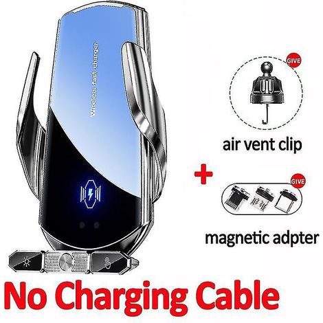 Kabelloses 120-W-Autoladegerät, automatische magnetische Handyhalterung, kompatibel mit iPhone 14, 13 und 11, Samsung und Xiaomi, Schnellladefunktion – kabellos, Silber