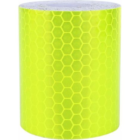 3m Ruban Réfléchissant Jaune Fluorescent Vert, Réfléchissant Bande de Danger Ruban de Marquage d'Avertissement de Sécurité de Véhicule d'urgence (1/5)