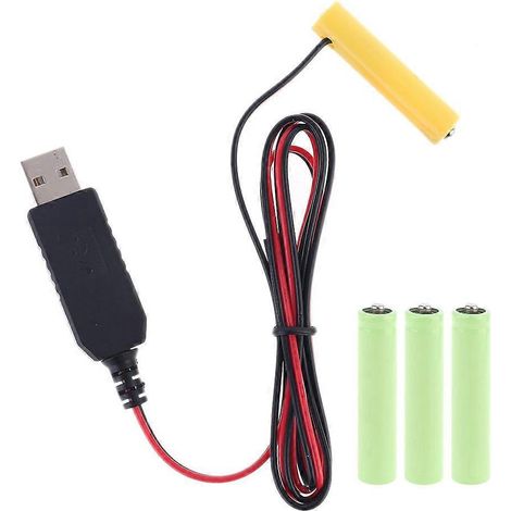 Adaptateur USB 5V vers piles 1,2V 2,4V 3,6V 4,8V pour lampes LED, jouets et décorations - 4 piles AAA 4,8V