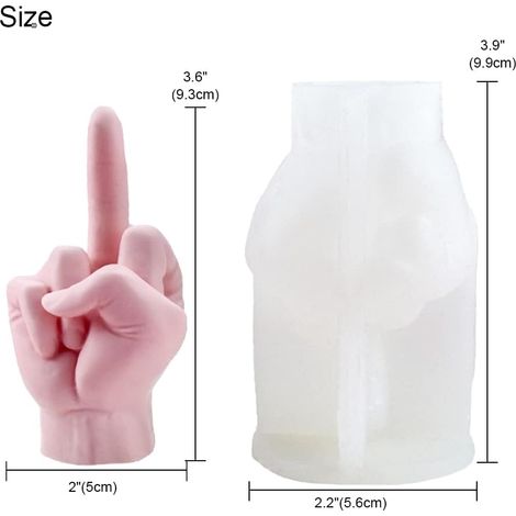 Moule en silicone 3D en forme de main pour la fabrication de bougies, moule à bougie en forme de doigt d'honneur pour la fabrication de bougies, savon, cire, gâteau, mousse, crème glacée